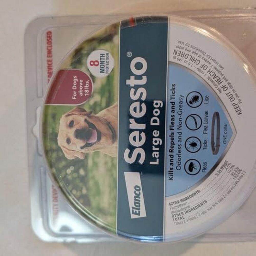 Seresto Flea and Tick Collar Large Dogs Over 18 lbs 8 Month Protection Sealed